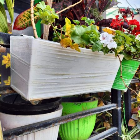 Rectangular Railing Metal Planter (Set of 3Pcs)